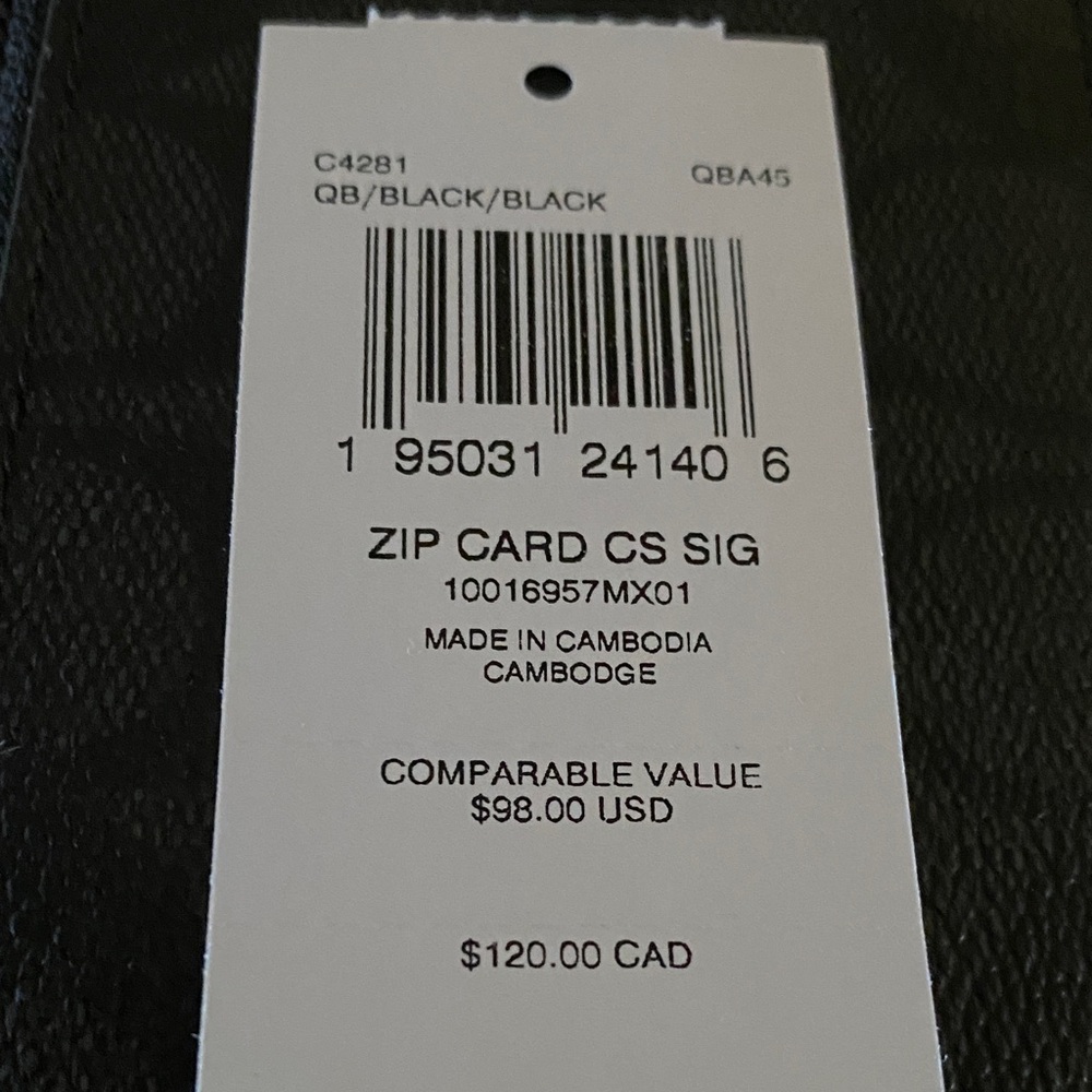 Black Coach Card Holder Wallet - Picture 4 of 4